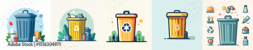 Vector of a trash bin.