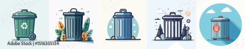 Vector of a trash bin.