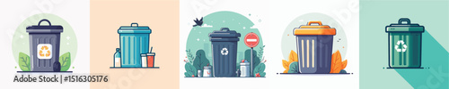 Vector of a trash bin.