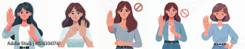 vector female gesture refusing