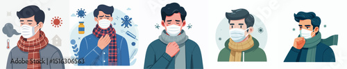 flu man vector
