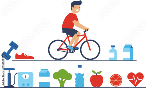People enjoying the sport of cycling in the city, with a cyclist riding their bike and other riders engaged in this fun activity