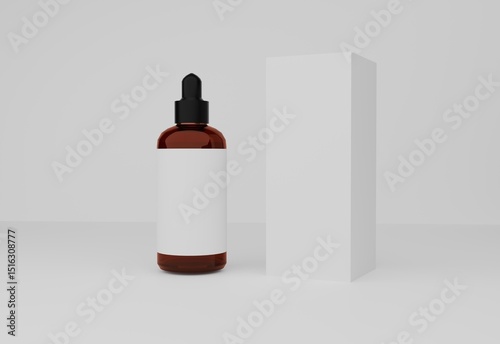Bottle glass and box mockups