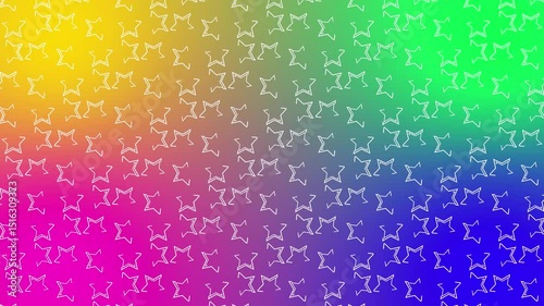 Vibrant Rainbow Gradient Background with White Star Pattern Ideal for Web Design and Festive Projects
