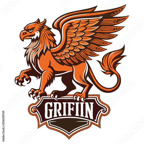 Majestic Griffin Heraldic Emblem Design