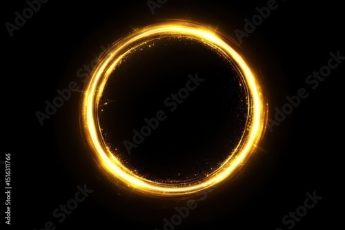 Bright circular glowing light effect on a dark background creating an ethereal atmosphere