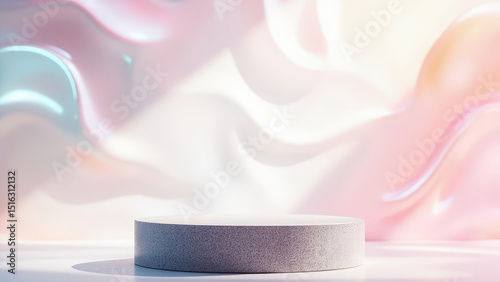 Pastel dreamy background with stone product display