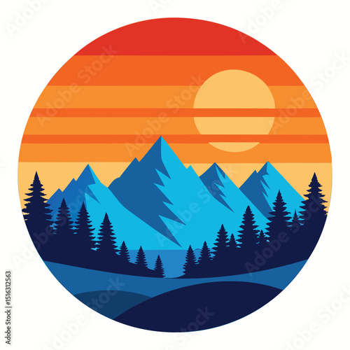 Sunset Glory on the Mountain Peaks