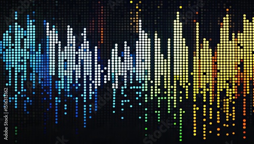 Colorful audio waveform display