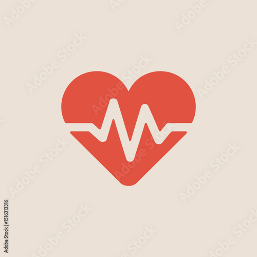 Heartbeat symbol indicating cardiac health and medical concepts for healthcare awareness and wellness related designs