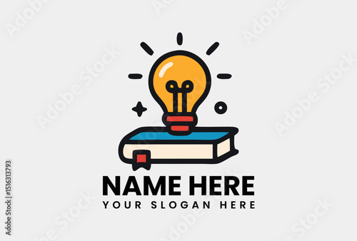 Bright lightbulb illuminating an open book, symbolizing new ideas and educational wisdom. Education concept