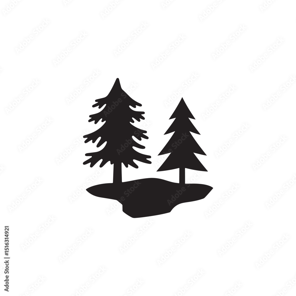 Fototapeta premium christmas tree vector illustration silhouette
