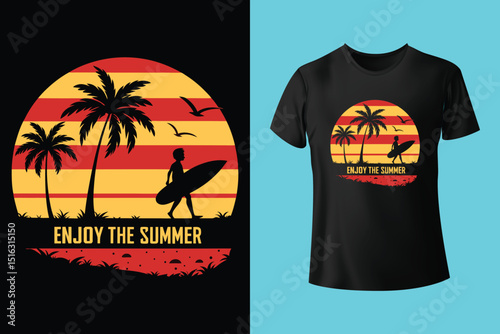Summer T-Shirt Design – Tropical Beach, Sunshine, and Vacation Vibes Graphic Tee