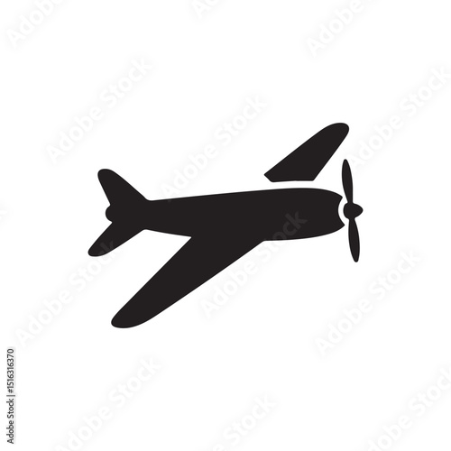 airplane silhouette vector icon