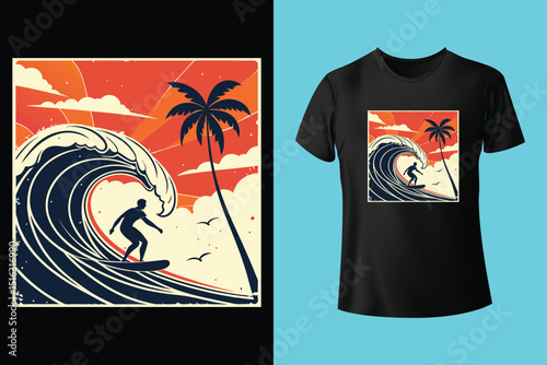 Summer T-Shirt Design – Bright Beach Vibes, Tropical Sun, and Vacation Fun Graphic Tee