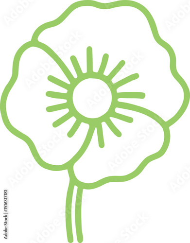 POPPY FLOWER VECTOR TRANSPARENT ICONS