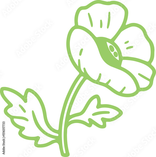 POPPY FLOWER VECTOR TRANSPARENT ICONS