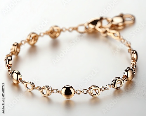 Wallpaper Mural Elegant gold bracelet with shiny beads. Torontodigital.ca