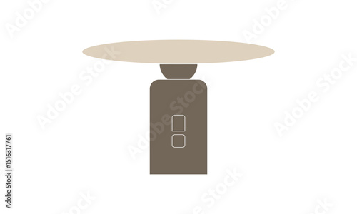 A modern flat-top table lamp vector, an electric study and decoration lamp isolated on a white background
