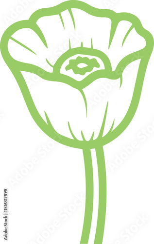 POPPY FLOWER VECTOR TRANSPARENT ICONS