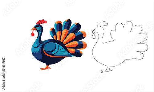 Turkey silhouette vector illustration