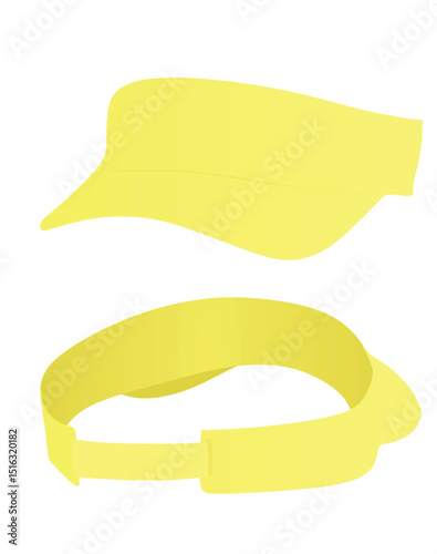 Yellow visor cap. vector illustration	