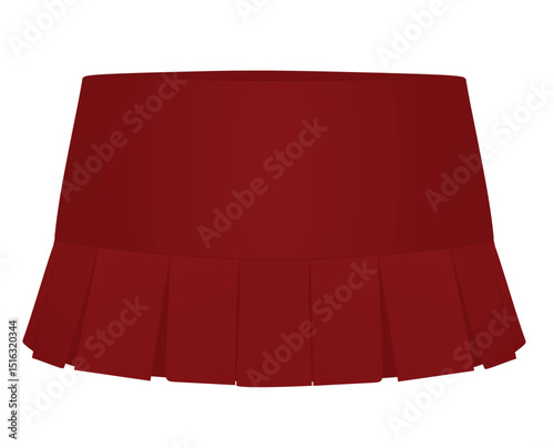 Red mini skirt. vector illustration