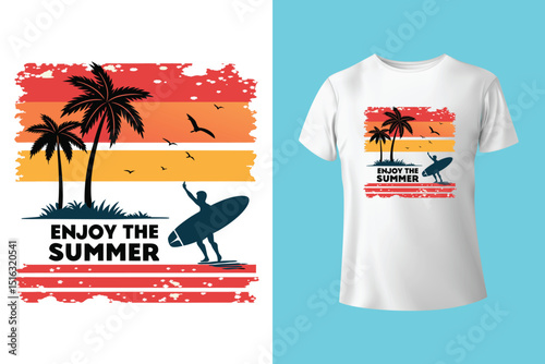 Summer T-Shirt Design – Tropical Beach, Sunshine, and Vacation Graphic Tee