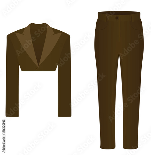 Jacket and pants. vector illustration	
