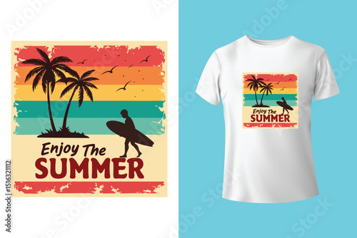 Summer T-Shirt Design – Tropical Beach, Sunshine, and Vacation Graphic Tee