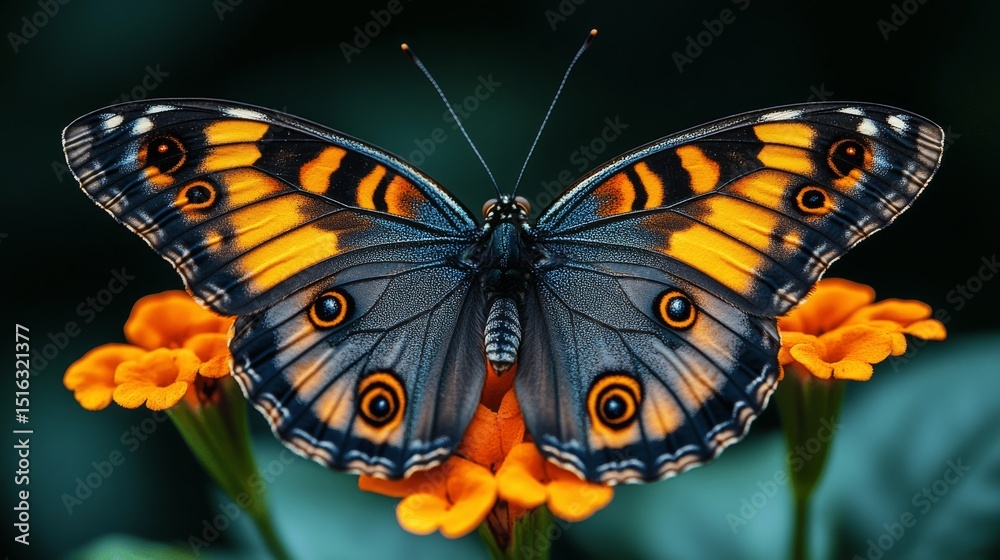 Obraz premium Majestic butterfly gardens showcase vibrant orange blooms where delicate wings display nature's artistry in botanical paradise