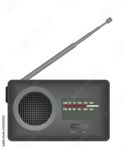Retro radio player. vector illustration
