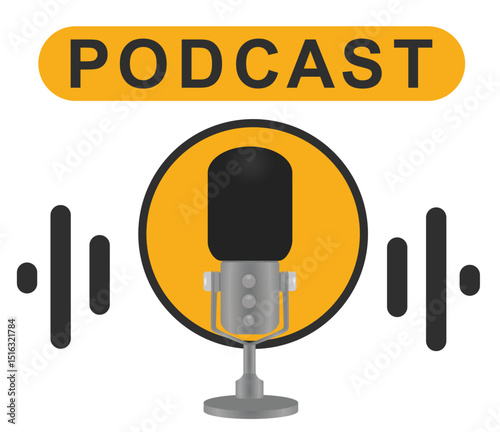 Podcast button icon. vector illustration	