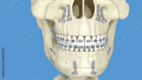 Mandibular Advancement surgery. 3D Animation