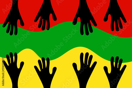 Embracing Freedom – Hands United in Juneteenth Commemoration with African Heritage Colors