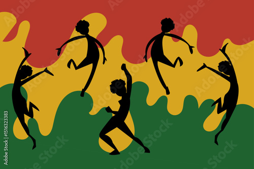 Joyful Spirit - Happy Figure Celebrating Juneteenth Freedom and Liberation Day