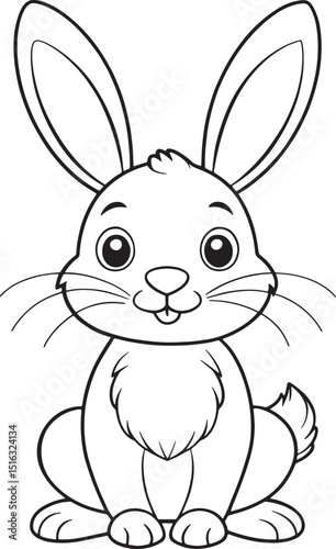 bunny rabbit coloring page easter design vector illustration