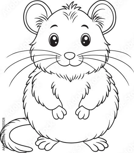 vole cartoon drawing for kids coloring pages vector illustration