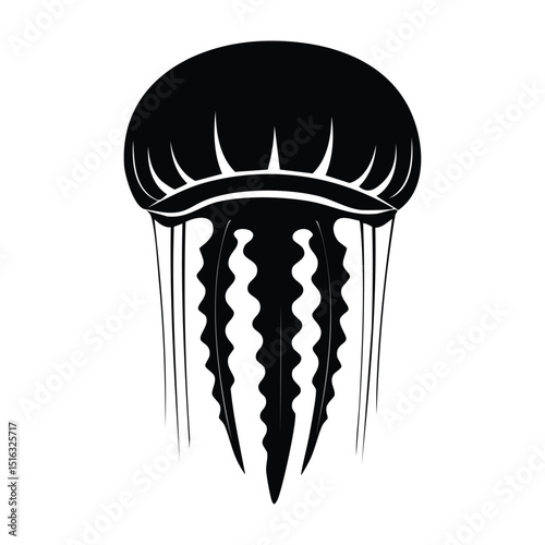 jellyfish on white background,vector illustration of a jellyfish