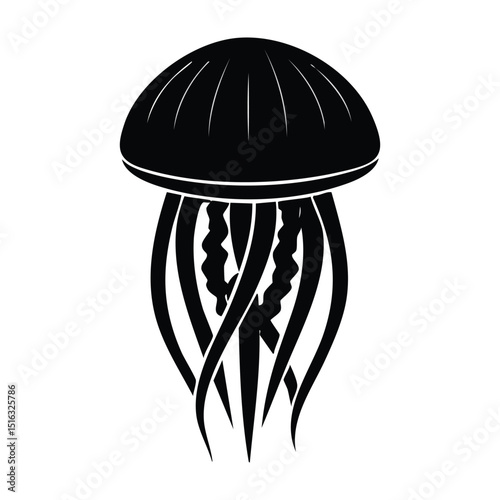 jellyfish on white background,vector illustration of a jellyfish