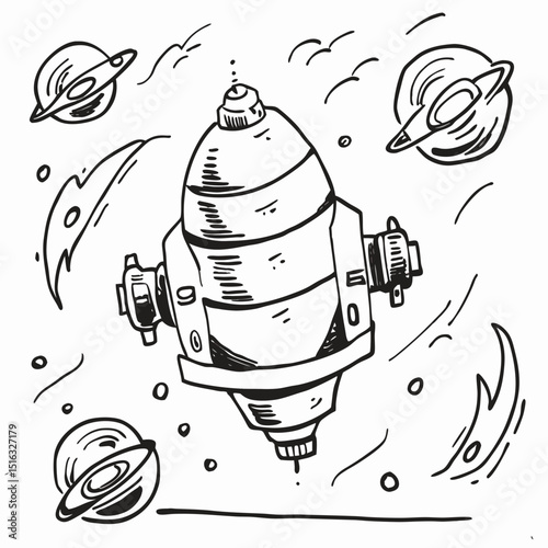 space rocket vector illustration