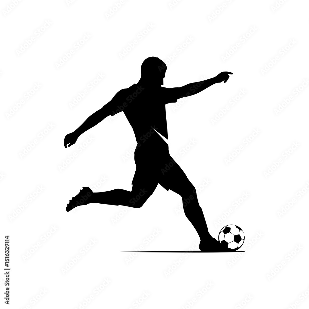Obraz premium football player silhouette vector