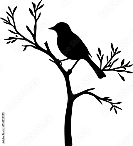 silhouette of a bird on a branch