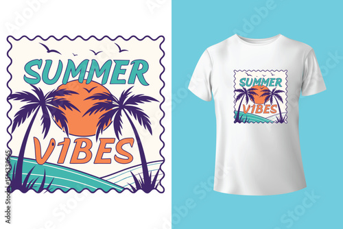 Summer T-Shirt Design – Tropical Beach, Sunshine, and Vacation Graphic Tee