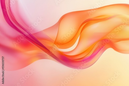 Flowing abstract patterns in vibrant orange and pink shades create a soft visual experience
