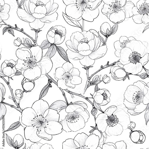 Lovely and Beautiful Spring Flowers Pattern for Fabric, Wallpaper, and More