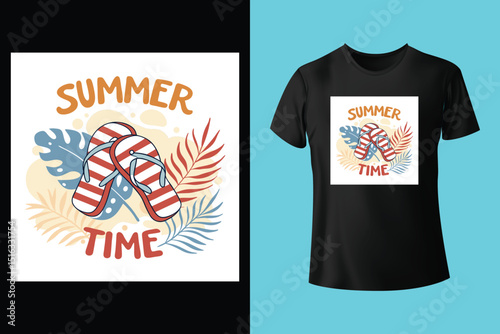 Summer T-Shirt Design – Tropical Beach, Sunshine, and Vacation Graphic Tee