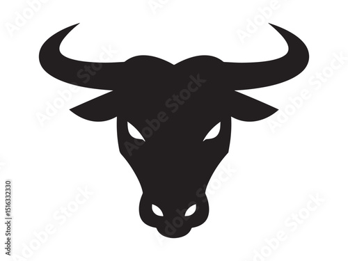 Face black strong ox logo design vector graphic symbol icon sign illustration