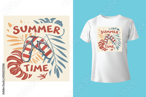Summer T-Shirt Design – Tropical Beach, Sunshine, and Vacation Graphic Tee