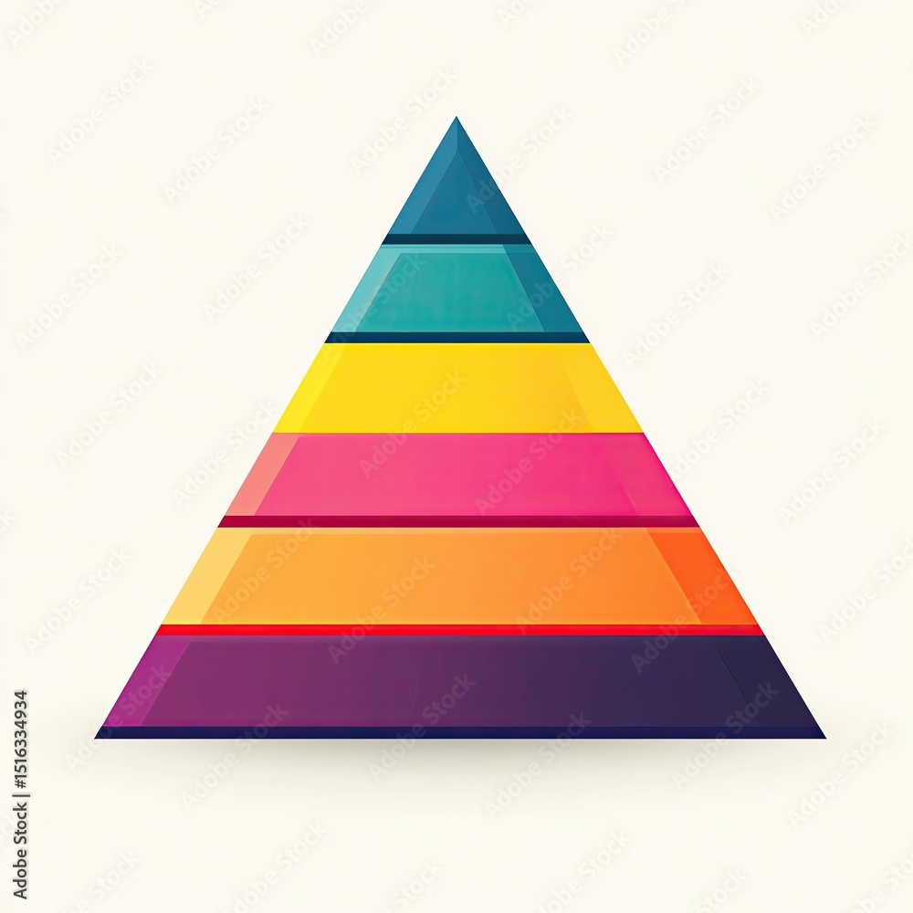 Colorful pyramid design with layered segments. Colorful pyramid design with layered segments.